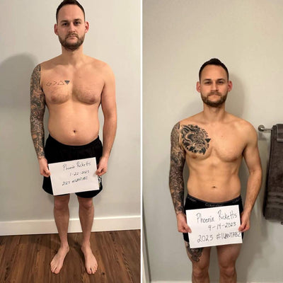 Reached his goal weight by dropping 20, got stronger, and eats how he wants on the weekend w/ Michael R.