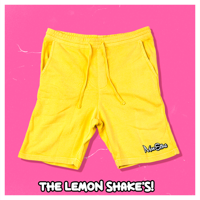 Lemon Shake 3D Script Fleece Shorts - * XL Only *